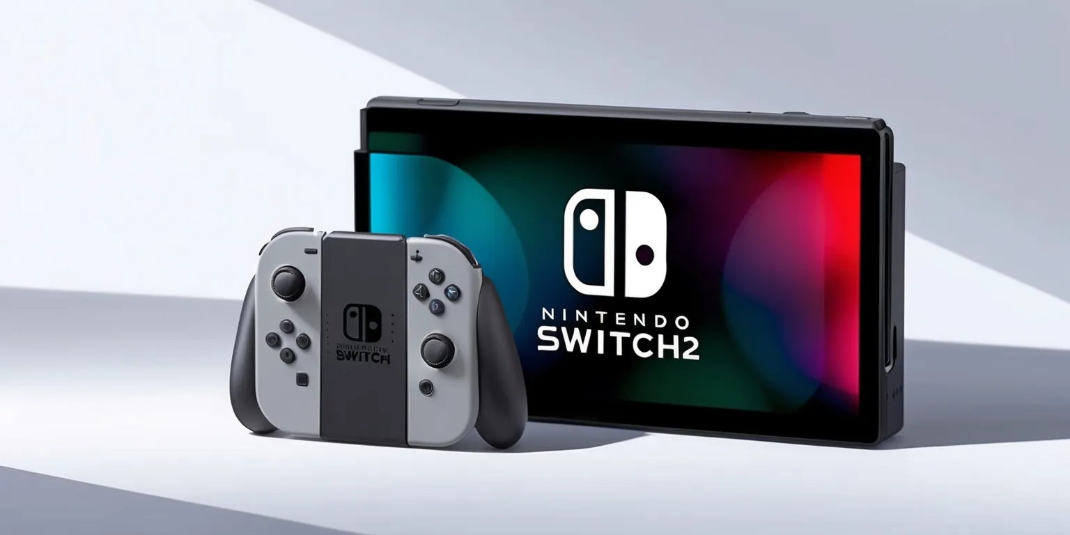 A high-definition color illustration of a Nintendo Switch 2 console with a screen displaying a firmware update progress bar, set against a clean and minimalistic background, with the console's Joy-Con controllers attached, and a subtle gradient effect to give it a modern aesthetic, the Nintendo logo is prominently displayed on the console in its signature red and white colors, the firmware update screen features a sleek and futuristic font with a mix of blue and white hues, the overall composition is well-lit with a slight shadow effect to enhance the depth and dimension of the console.